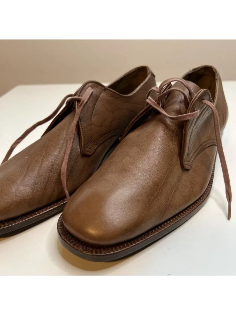 Grenson Footmaster Derby Shoes Mens UK 5 US 6 Wide Brown Mustang Grain England